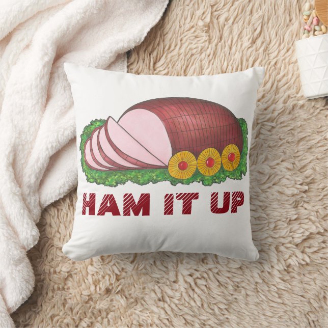 Almofada HAM IT UP Funny Holiday Foodie Janta de Natal (Cobertor)