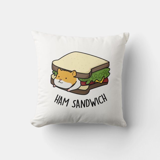Almofada Ham Sandwich Funny Hamster Pun (Frente)