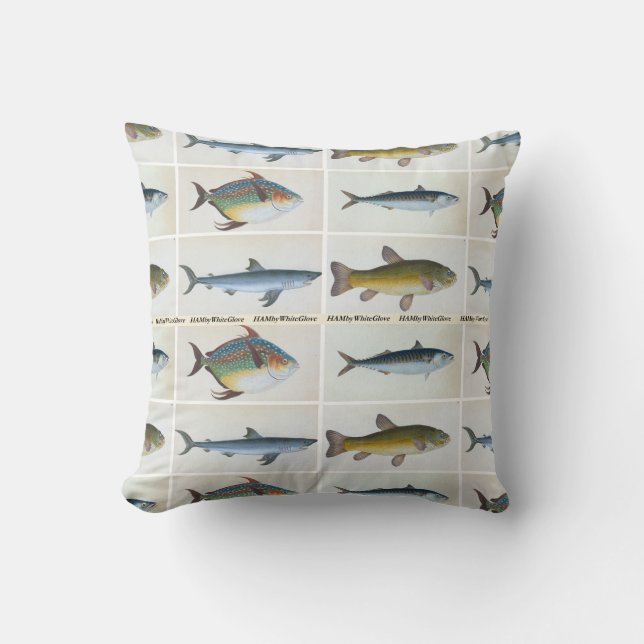Almofada HAMbyWG - Travesseiro decorativo - Quatro Peixes (Frente)