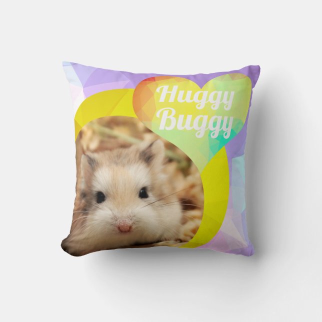 Almofada HammyVille - Buggy do Coração de Hamster Bonito (Frente)