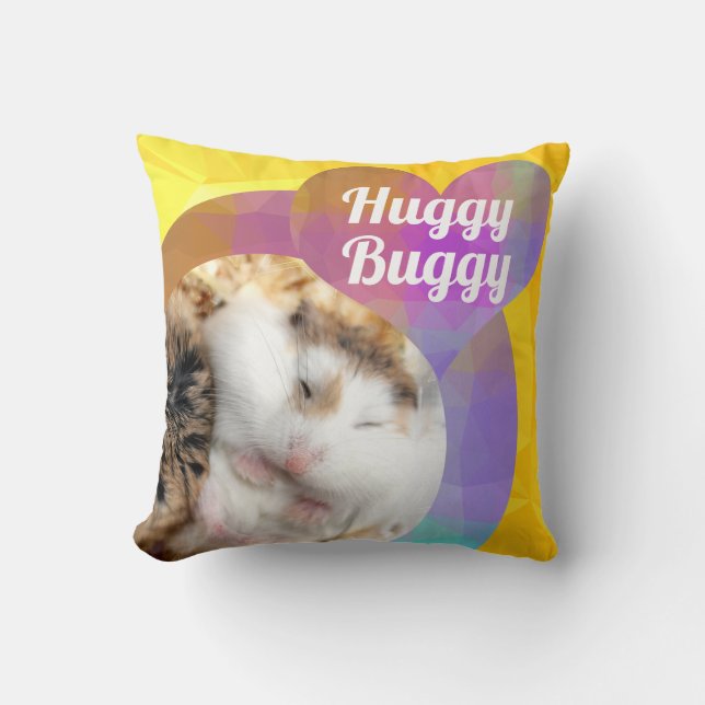 Almofada HammyVille - Buggy do Coração de Hamster Bonito (Frente)