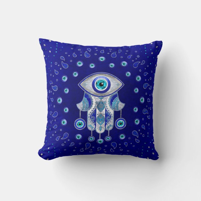 Almofada Hamsa - Amulet Mau de Olhos (Frente)