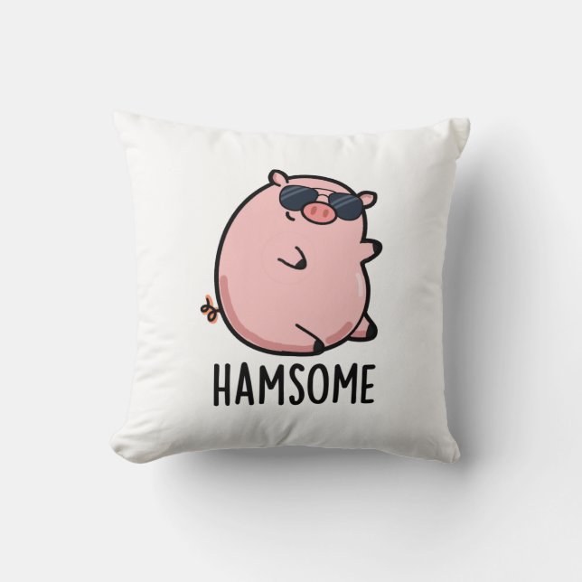 Almofada Hamsome Funny Pig Pun (Frente)