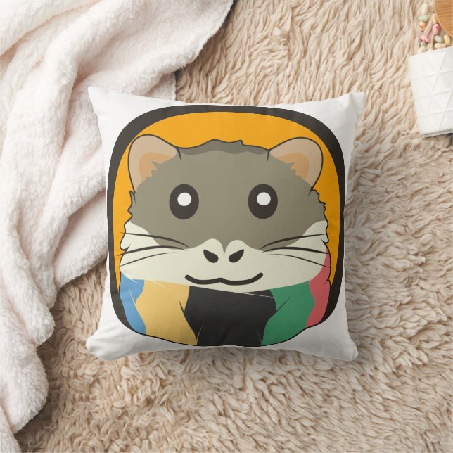 Almofada Hamster de desenho animado bonito com um cachecol  (Cobertor)