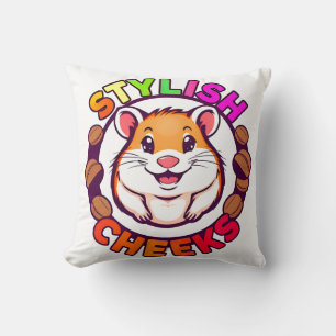 Almofada Hamster Fofo em Cores Vibrantes com Texto Criativo