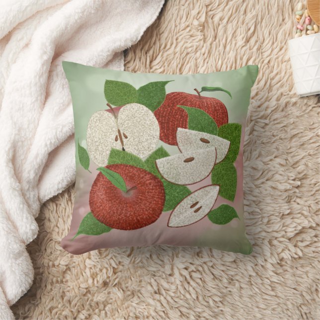 Almofada Hand-Drawn Apple Throw Pillow – Farmhouse Orchard  (Cobertor)