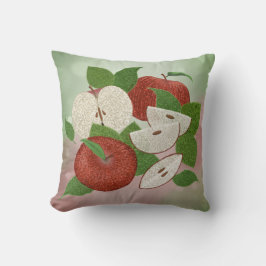 Almofada Hand-Drawn Apple Throw Pillow – Farmhouse Orchard
