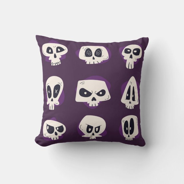 Almofada Hand drawn flat dia de muertos skulls collection s (Frente)