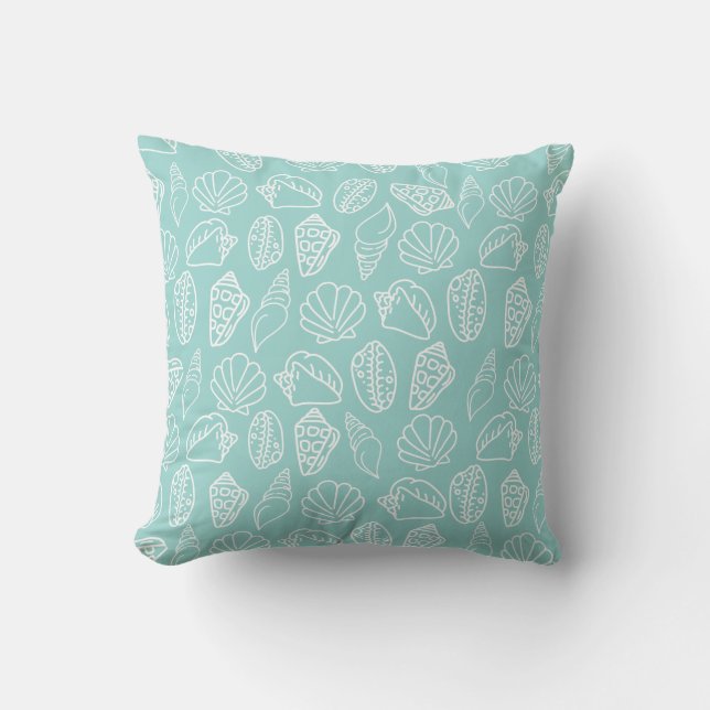 Almofada Hand-drawn Seashell Throw Pillow (Frente)