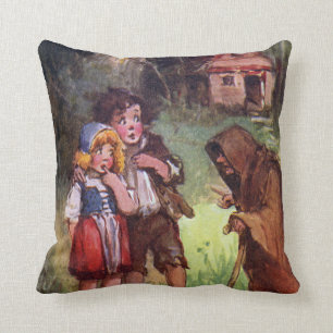 Almofada Hansel e Gretel encontram a bruxa