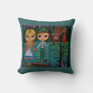 Almofada Hansel e Gretel Encontram a Casa do Pão de Gingerê
