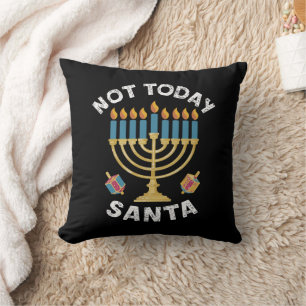 Almofada Hanukkah Não Hoje Papai Noel Judaico Chanukah