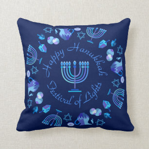 Almofada Hanukkiah Feliz Hanukkah Feriado Judeu Menorah