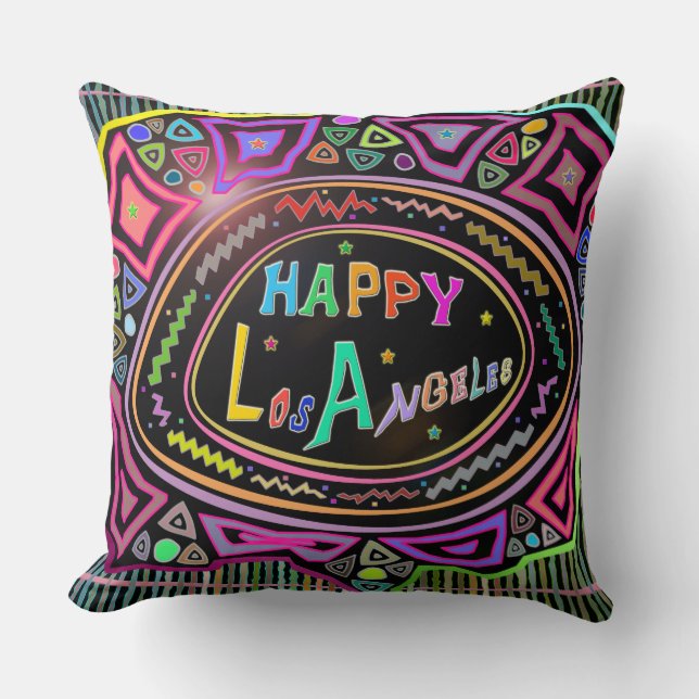 Almofada Happy Art: Travesseiro "Happy Los Angeles" (Frente)
