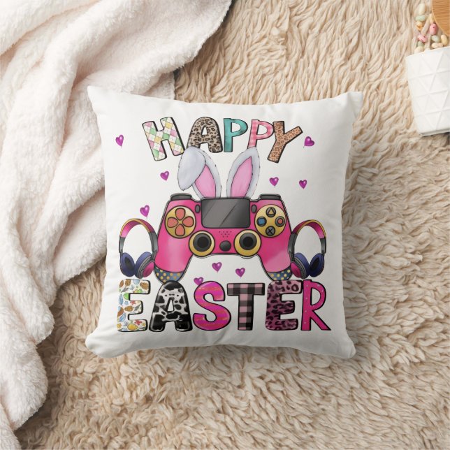Almofada Happy Easter Gamer Video Game Controller Bunny Ear (Cobertor)