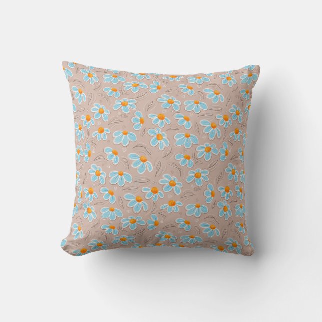 Almofada Happy Flowers Throw Pillow (Frente)