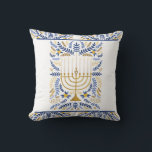 Almofada Happy Hanukkah<br><div class="desc">Feliz travesseiro decorativo de Chanucá.</div>