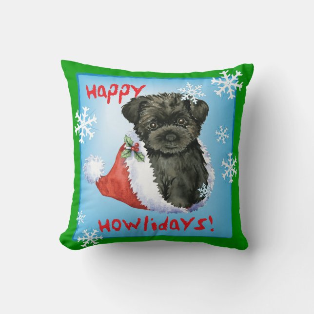 Almofada Happy Howliday Affenpinscher (Frente)