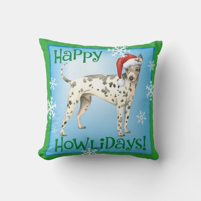 Almofada Happy Howliday American Hairless Terrier (Frente)