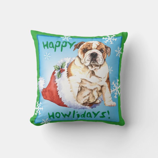 Almofada Happy Howliday Bulldog (Frente)