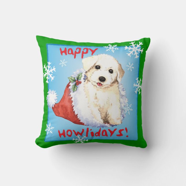 Almofada Happy Howlidays Bichon (Frente)