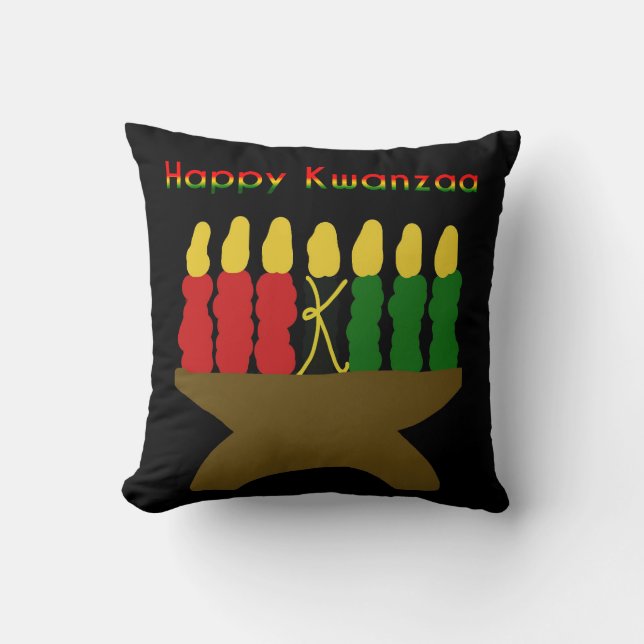 Almofada Happy Kwanzaa Kinara (Frente)