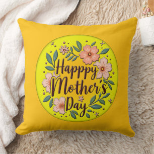 Almofada Happy Mother’s Day – Bright Floral Circle Design
