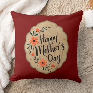 Almofada Happy Mother’s Day – Vintage Floral Badge