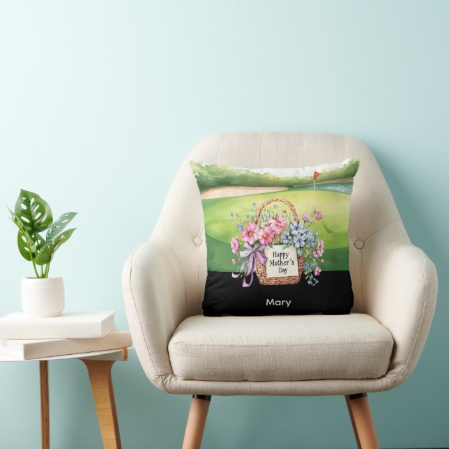 Almofada Happy Mother's Day with flower basket (Cadeira)