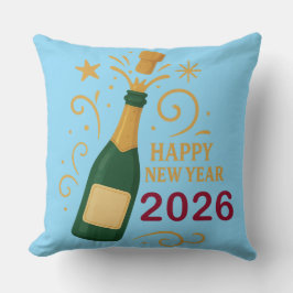 Almofada Happy New Year 2026 Champagne | Throw Pillow 20"