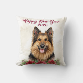 Almofada Happy New Year 2026 Dog Decor