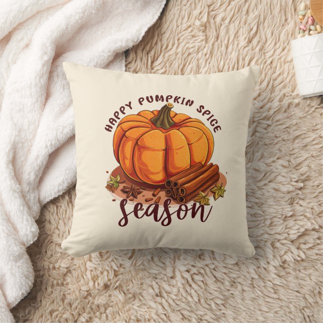 Almofada Happy Pumpkin Spice Season - Cozy Autumn Vibes (Cobertor)