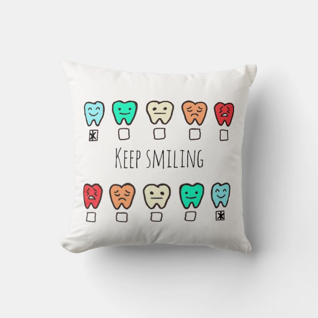 Almofada "Happy Smile" Tooth Pillow - tandläkar kudde-cover (Frente)
