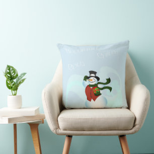 Almofada Happy Snowman Large Square Travesseiro