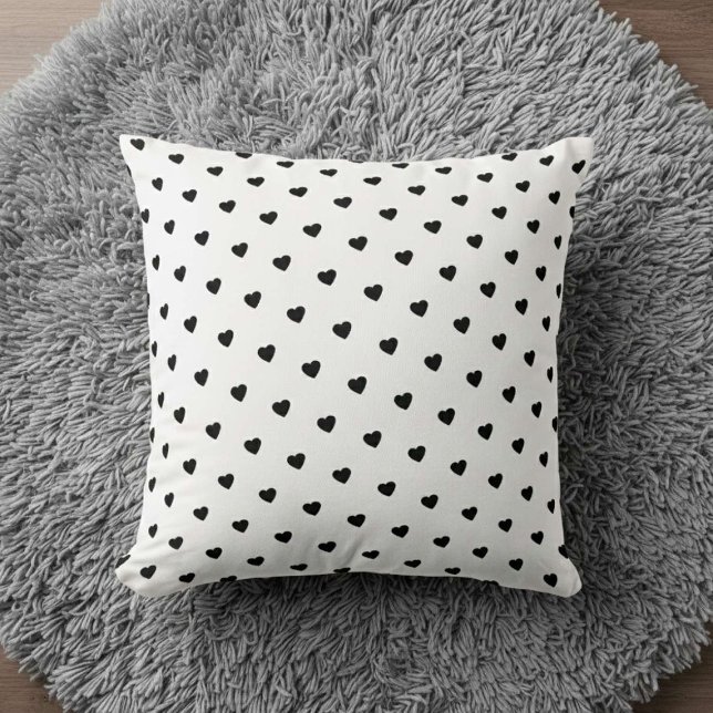 Almofada Happy Valentine’s Day Black Heart Design  (Criador carregado)
