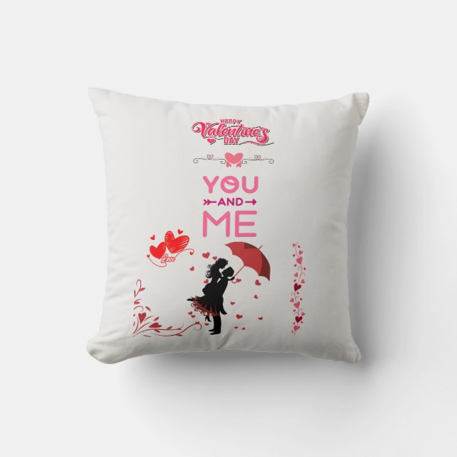 Almofada Happy Valentine’s Day – You and Me Romantic Love  (Frente)