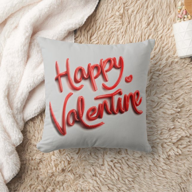 Almofada Happy Valentine Sweet Romantic Throw Pillow (Cobertor)