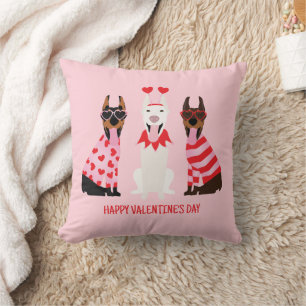 Almofada Happy Valentines Day Dobermann Dogs