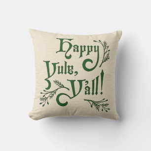 Almofada Happy Yule Yall Southern Christmas Winter Solstíci