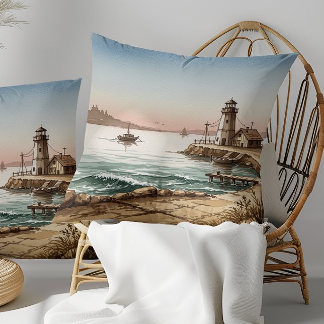 Almofada Harborlight Haven | Decoração de Airbnb à Beira-Ma (Criador carregado)