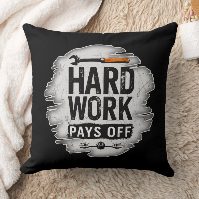 Almofada Hard Work Pays Off Grunge Worker Design (Cobertor)