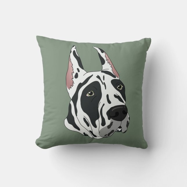 Almofada Harlequin Great Dane (Frente)