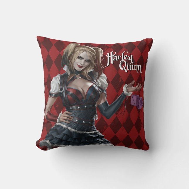 Almofada HARLEY QUINN™ COM Felpudo Dice (Frente)