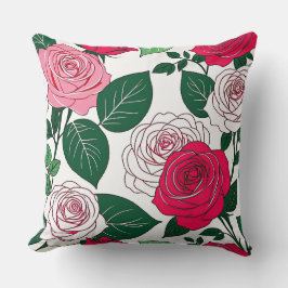 Almofada Harmonia Bold Bloom - Vermelho e Rosa Rosa Contemp