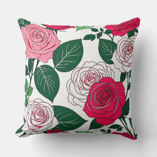 Almofada Harmonia Bold Bloom - Vermelho e Rosa Rosa Contemp