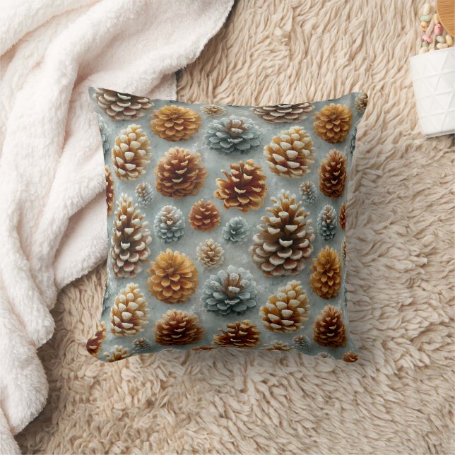 Almofada Harmonia de Pinecones de inverno (Cobertor)