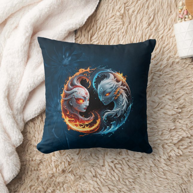 Almofada Harmonia elementar, yin e yang da natureza. (Cobertor)