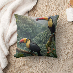 Almofada Harmonia tropical: Dois tucanos na cobertura