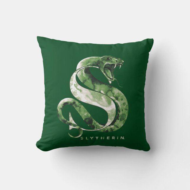 Almofada Harry Potter | SLYTHERIN™ Cobra Aquarela (Frente)