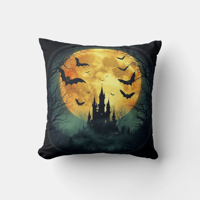 Almofada Haunted Castle Halloween Pillow (Frente)